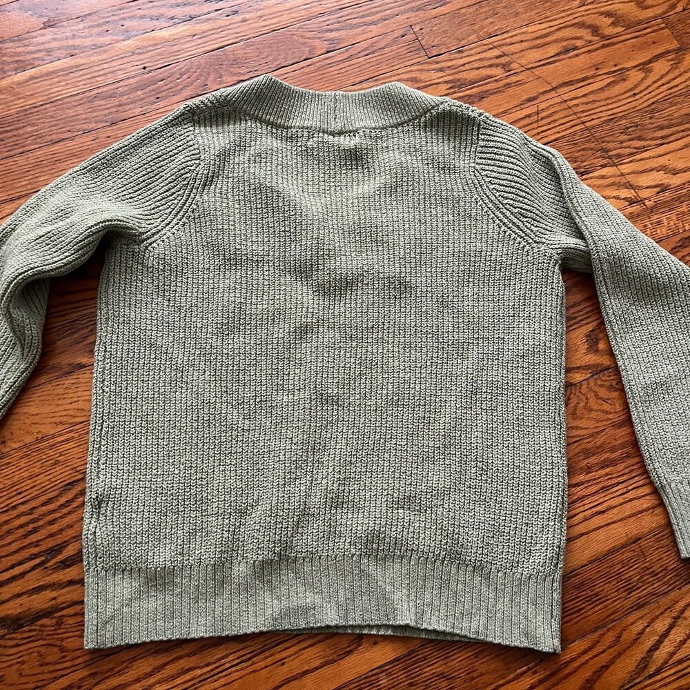 Philosophy Republic Clothing Women's S/P Green Knitted V-Neck Sweater Cozy - Picture 6 of 7